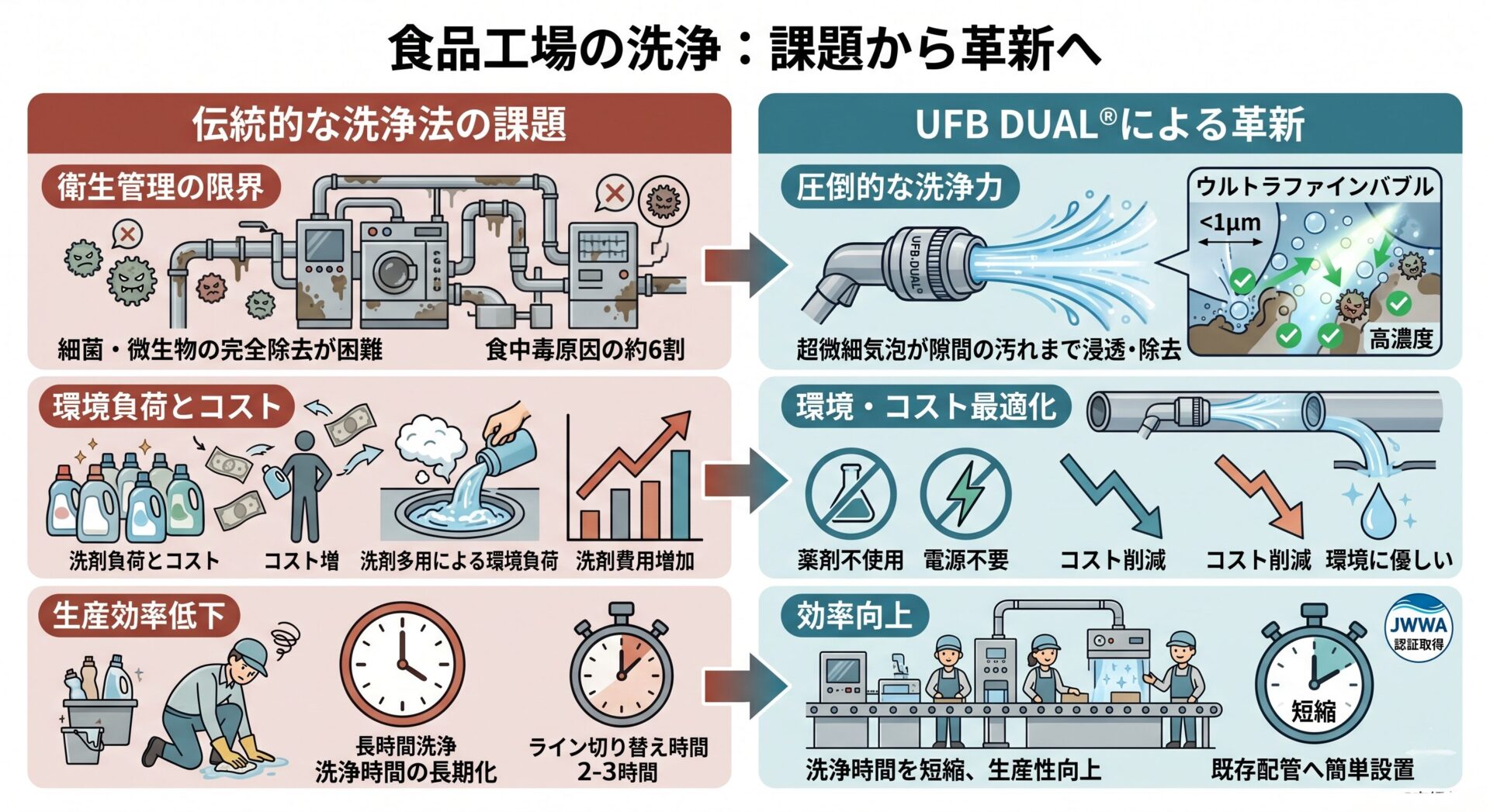 食品工場の洗浄:課題から革新